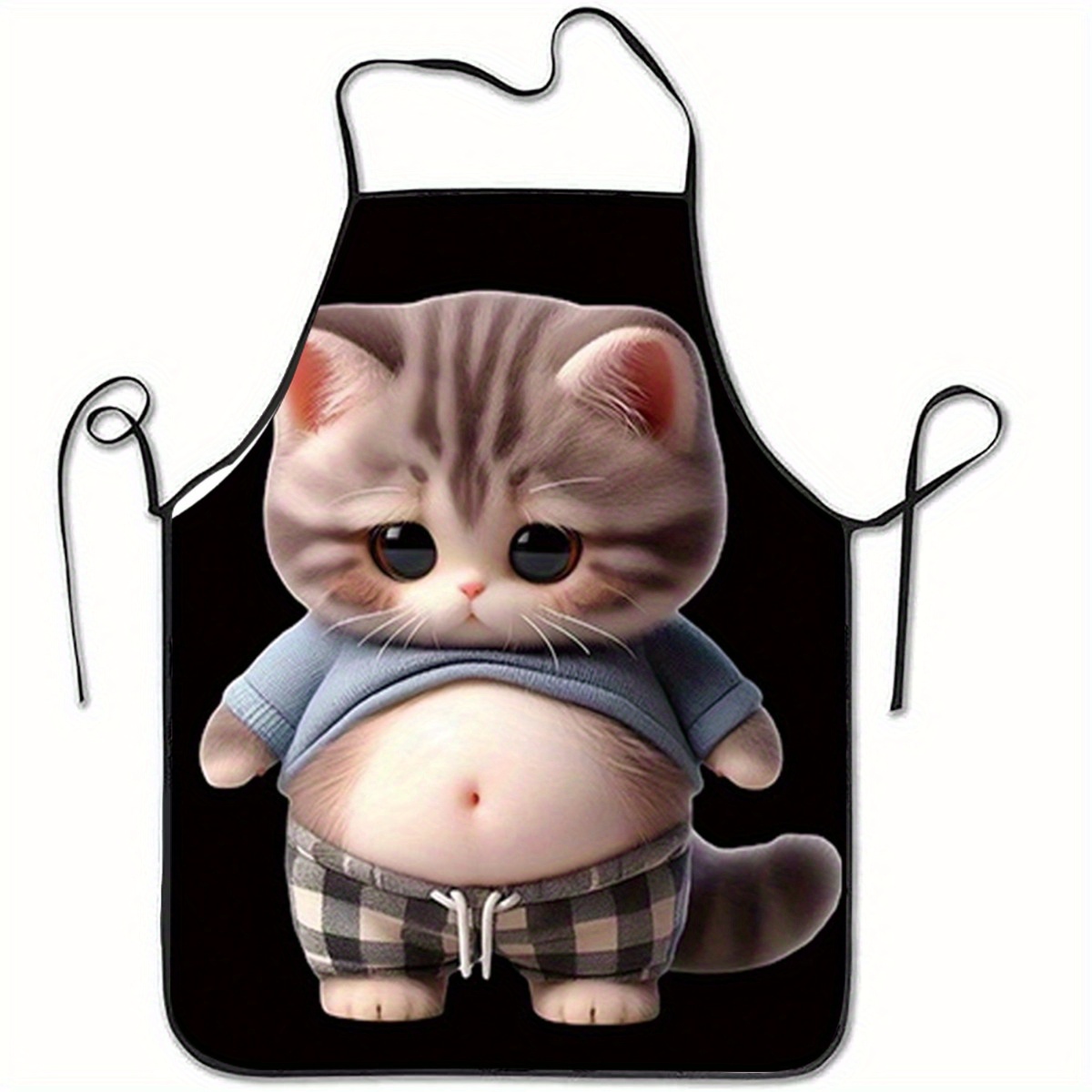 Home Cooking For Cats - かわいい漫画の猫柄のエプロン、面白い動物デザイン、キッチン用調理用エプロン、複数のサイズが用意されています、ベーキングや家庭用に最適です。