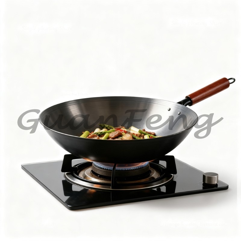 Home Cooking Chinese - 手鍛造鉄鍋、中華鍋、無塗装の健康的な鉄製調理器具、家庭用キッチンでの調理に最適