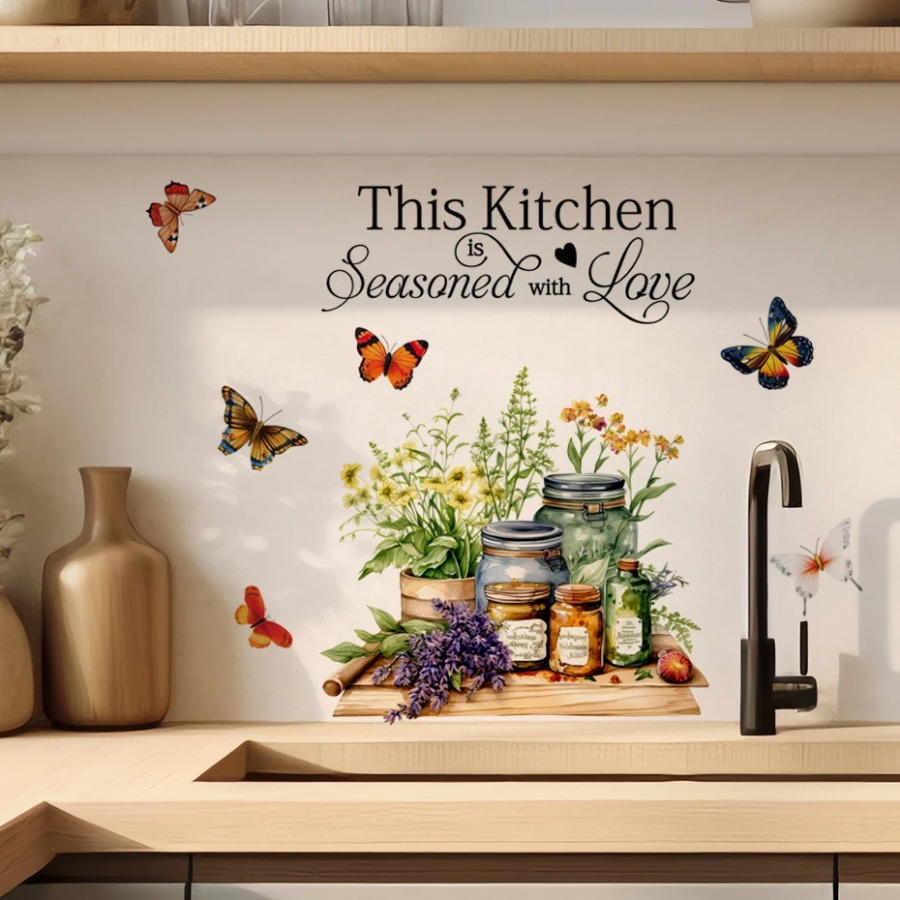 キッチンハーブ クッキングアート 蝶 花 キッチン名言 ウォ - Home Cooking Quotes のレビューと価格