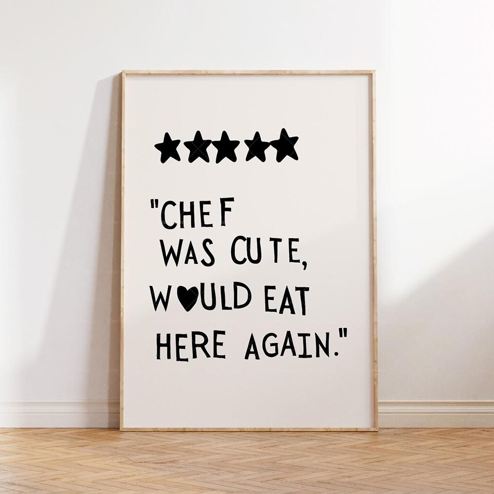 ミニマリストハートブラックシェフ動機付けの引用キャンバス絵画 - Home Cooking Quotes のレビューと価格