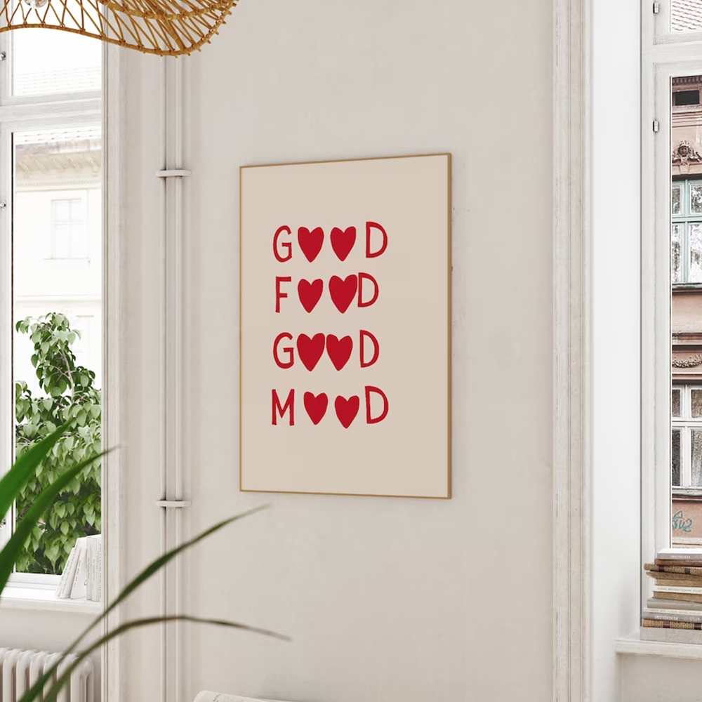 家の装飾のためのミニマリストの美的キャンバス絵画、かわいい料 - Home Cooking Quotes のレビューと価格