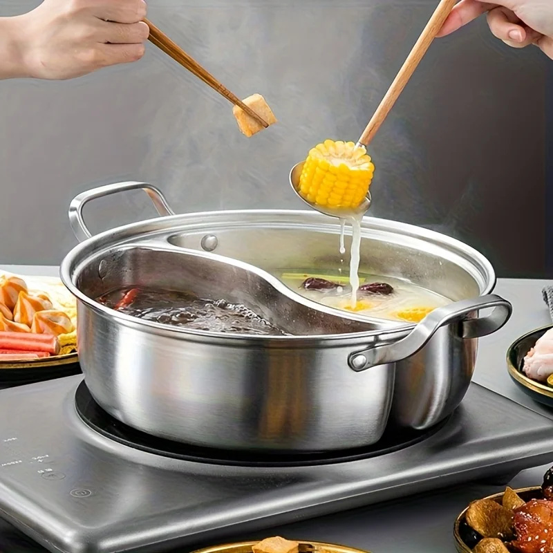 304ステンレス鋼製ツイン分割式ホットポット中華鍋32/34 - Home Cooking Chinese のレビューと価格