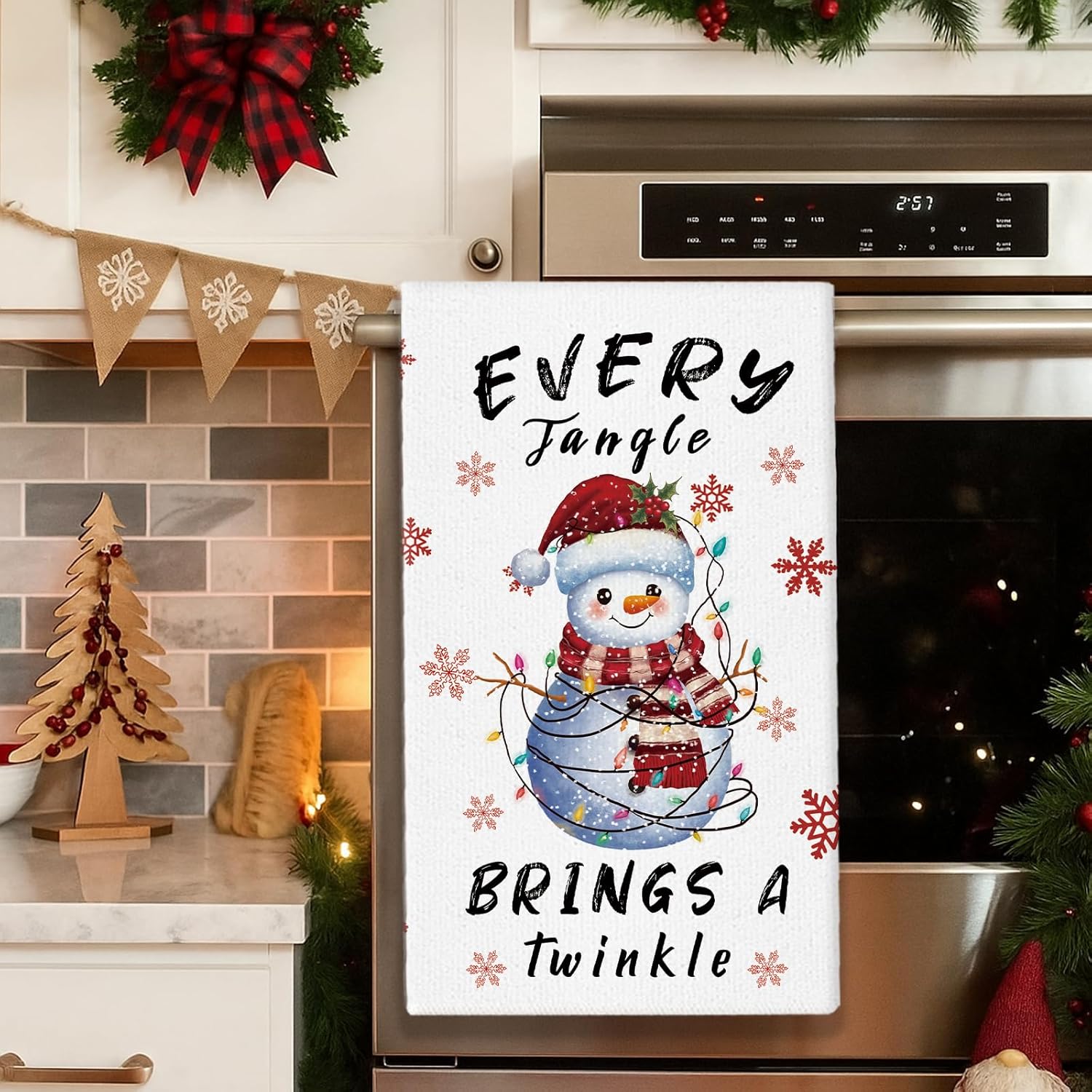 2枚、クリスマス雪だるま面白い引用文キッチンタオル、40cm - Home Cooking Quotes のレビューと価格