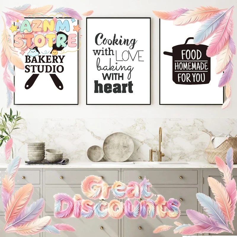 愛を込めた料理 キッチン名言ウォールアートプリントとポスター - Home Cooking Quotes のレビューと価格