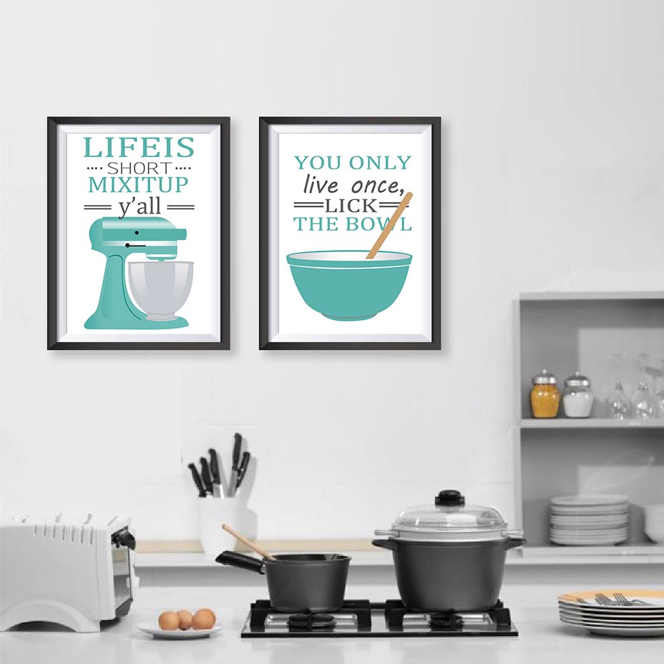 北欧スタイルのポスター料理感動的な引用壁アートプリントキッチ - Home Cooking Quotes のレビューと価格