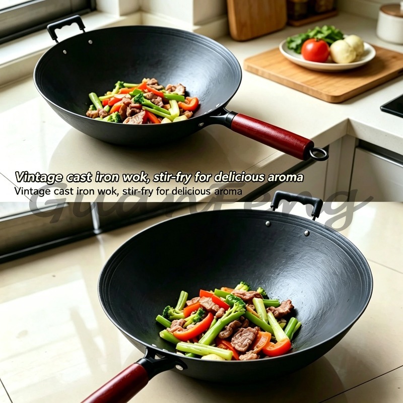 手鍛造鉄鍋、中華鍋、無塗装の健康的な鉄製調理器具、家庭用キッ - Home Cooking Chinese のレビューと価格