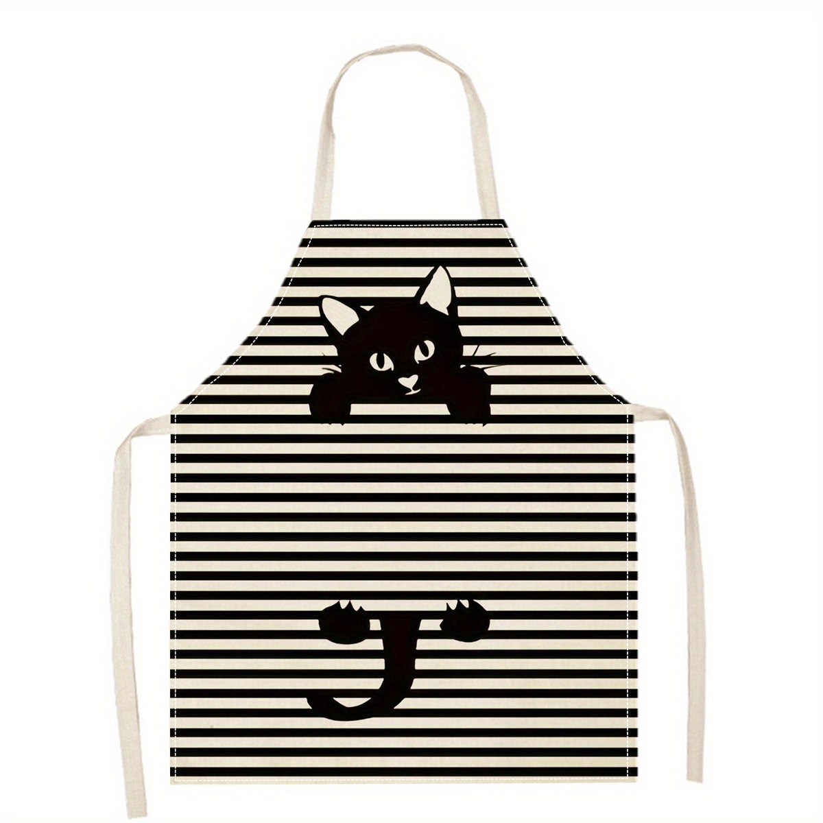 リネンエプロン 面白い猫のサングラスプリント キッチン 調理 - Home Cooking For Cats のレビューと価格